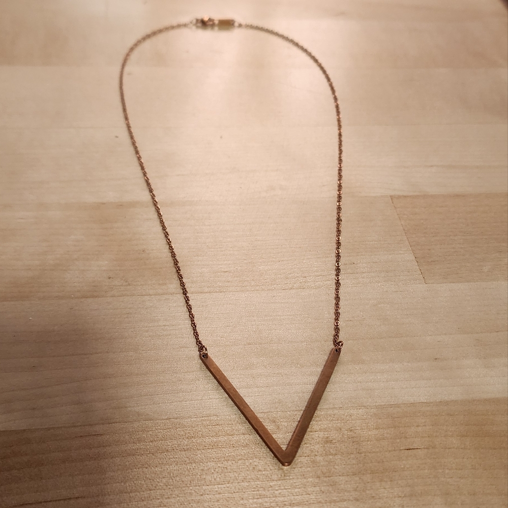 Rose Gold/Brass V Necklace